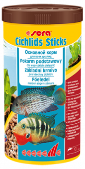 Корм Sera Cichlids Sticks для всех видов цихлид в форме палочек