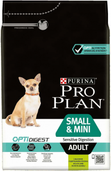 Корм PRO PLAN для взрослых собак мелких и карликовых пород с чувствительным пищеварением с высоким содержанием ягненка