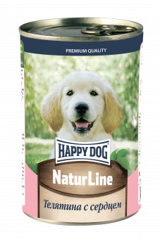 Консервы Happy Dog Natur Line для щенков с телятиной и сердцем 410г