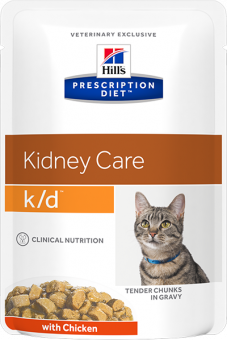 Паучи Hill's Prescription Diet K/D для кошек с курицей. Поддержание здоровья почек
