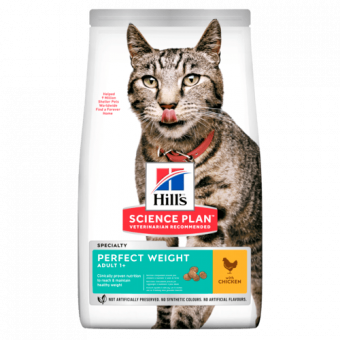 Корм Hill's Science Plan Adult Cat Perfect Weight Chicken для взрослых кошек для коррекции веса с куридей