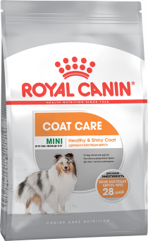 Royal Canin Mini Coat Care корм сухой для взрослых собак мелких размеров с тусклой и сухой шерстью