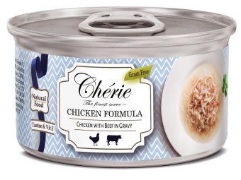 Банки Pettric Cherie Chicken Formula для кошек с курицей и говядиной в соусе