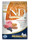 Сухой Корм Farmina N&D Adult Low Grain Lamb&Blueberry для взрослых собак мелких пород ягненок и черника