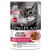 Влажный корм Pro Plan Nutri Savour для взрослых кошек, нежные кусочки с уткой, в соусе