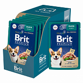Паучи Brit Premium для взрослых собак всех пород с уткой в соусе