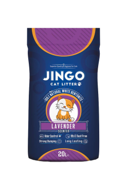 Наполнитель Jingo комкующийся для кошачьего туалета с ароматом лаванды