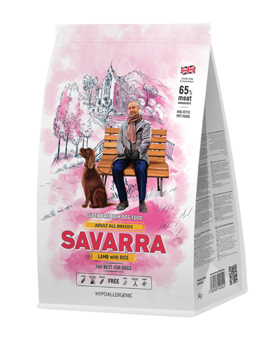 Сухой корм Savarra Adult Dog Lamb для взрослых собак с ягненком и рисом