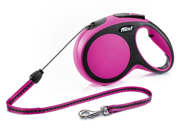 Рулетка-трос Flexi New Comfort M Pink 8 метров для собак до 20 кг