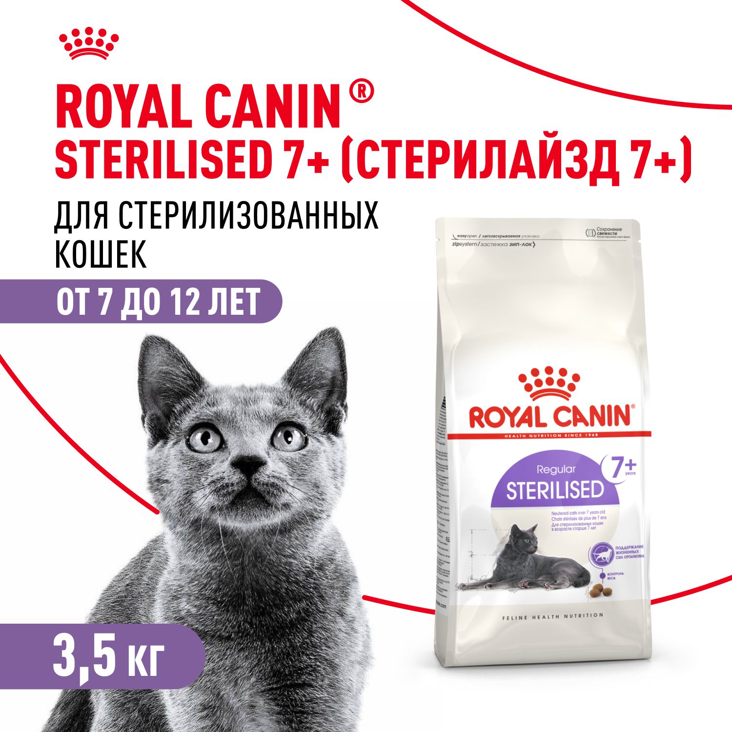 Корм для стерилизованных кошек Royal Canin Sterilised 7+ Корм сухой сбалансированный