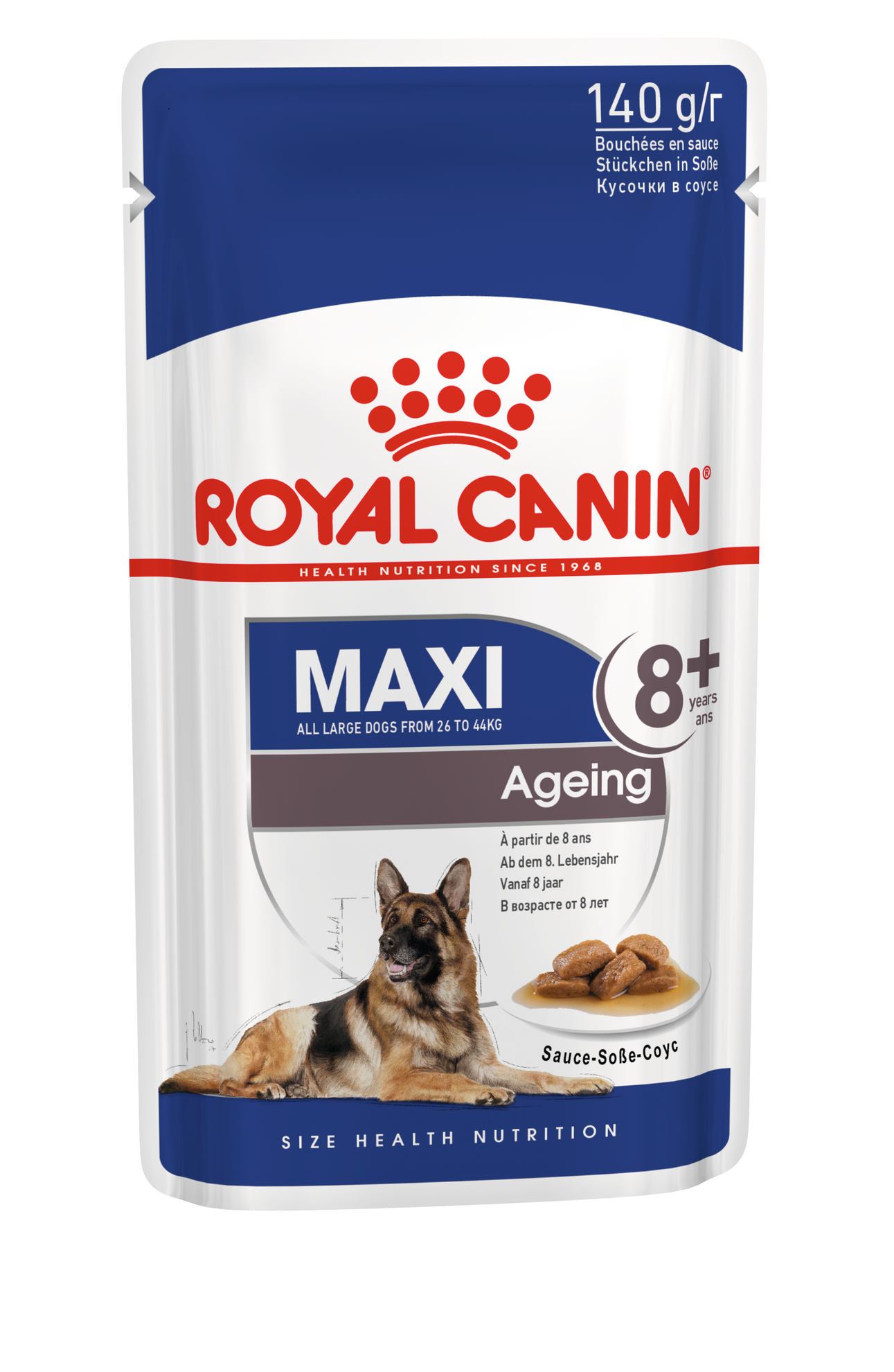 Паучи Royal Maxi Ageing 8+ для собак крупных пород старше 8 лет в соусе