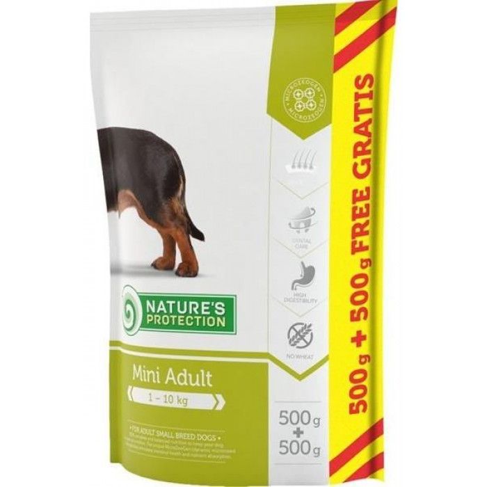 Корм Nature's Protection Mini Adult для взрослых собак малых пород 0,5+0,5кг