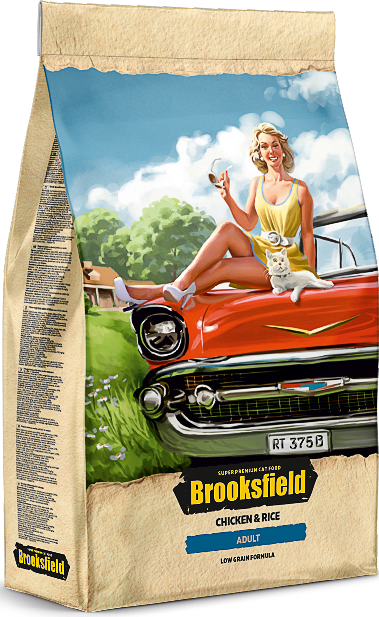 Сухой корм Brooksfield Low Grain Adult Cat для взрослых кошек с курицей и рисом