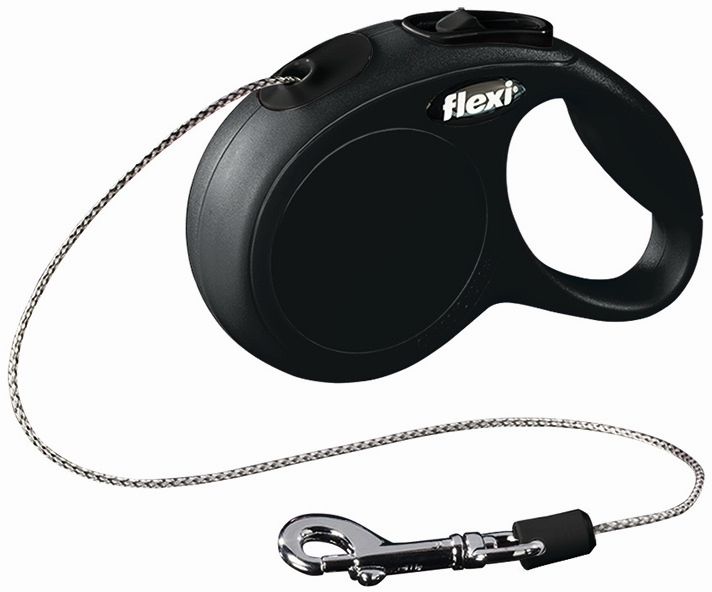 Рулетка-трос Flexi New Classic Black 3 м. XS для собак, кошек и других мелких животных до 8 кг