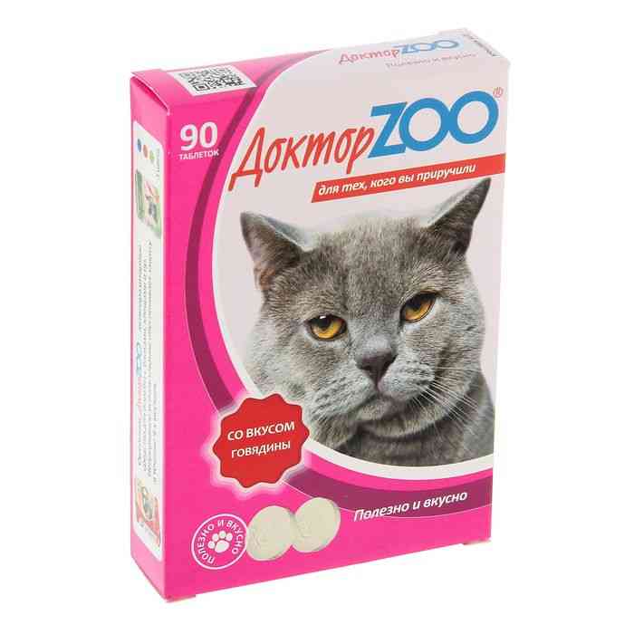 Мультивитаминное лакомство Доктор ZOO для кошек со вкусом говядины