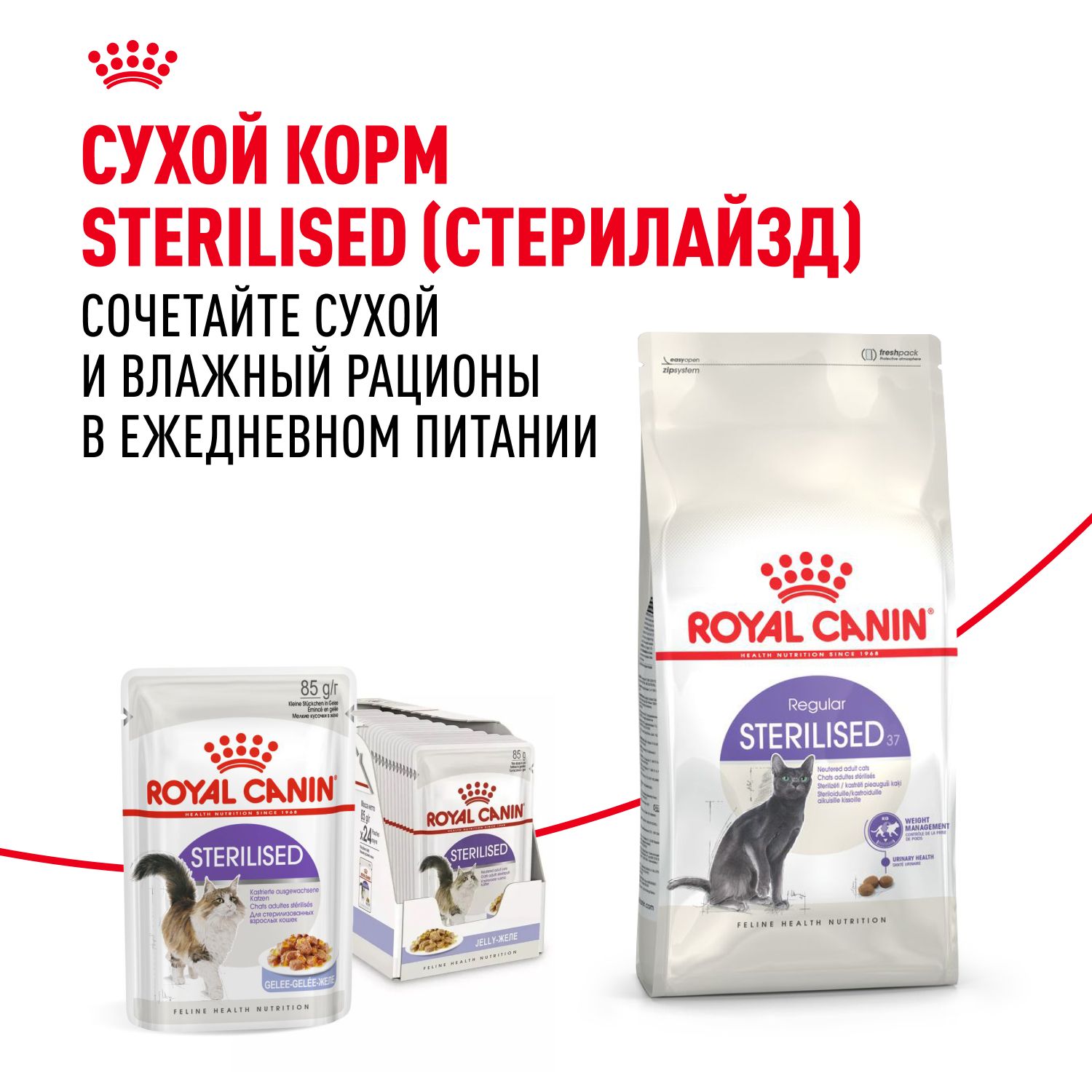 Корм консервированный Royal Canin Sterilised для взрослых кошек в желе