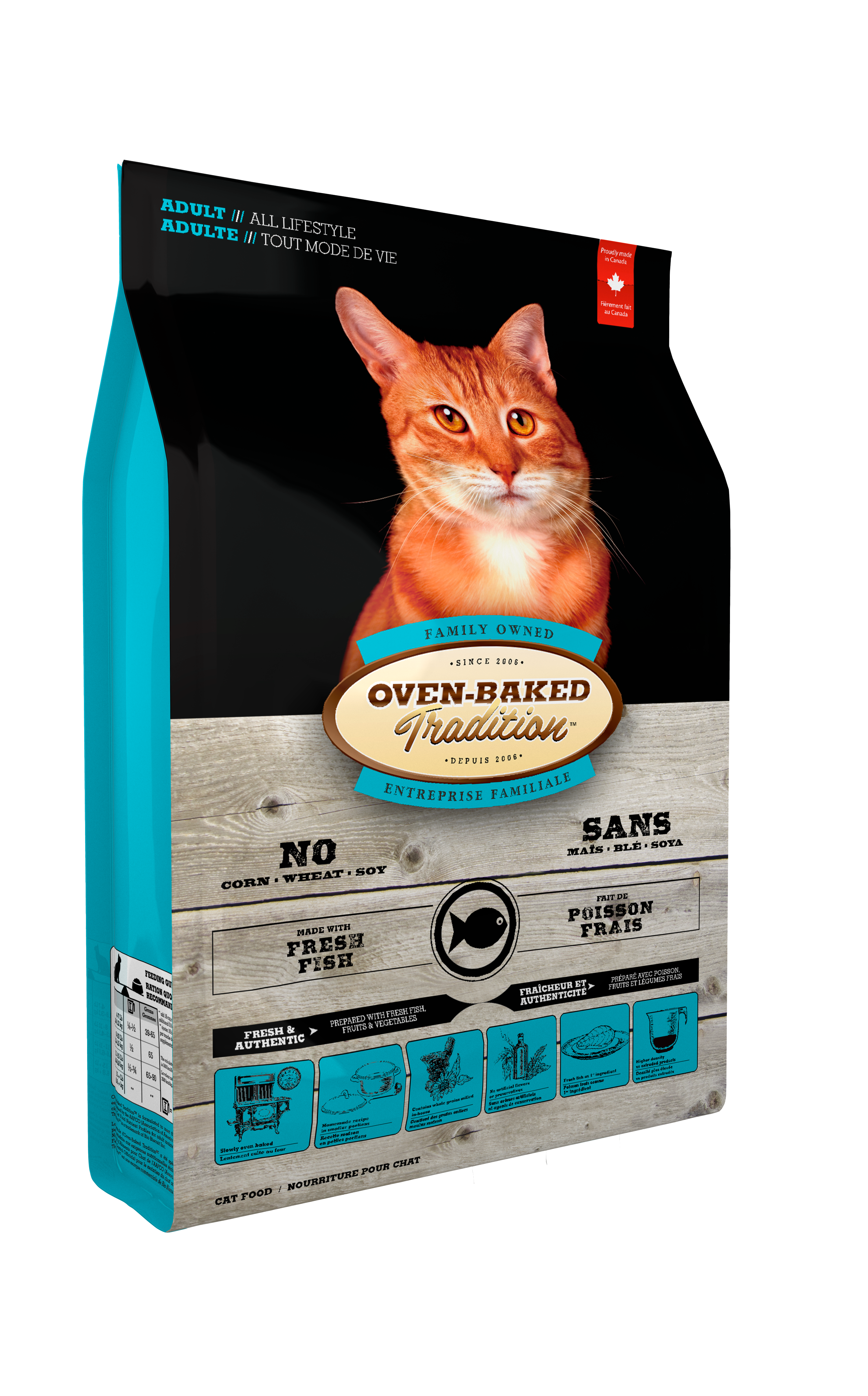Запеченный корм OVEN-BAKED для кошек со свежей рыбой, фруктами и овощами
