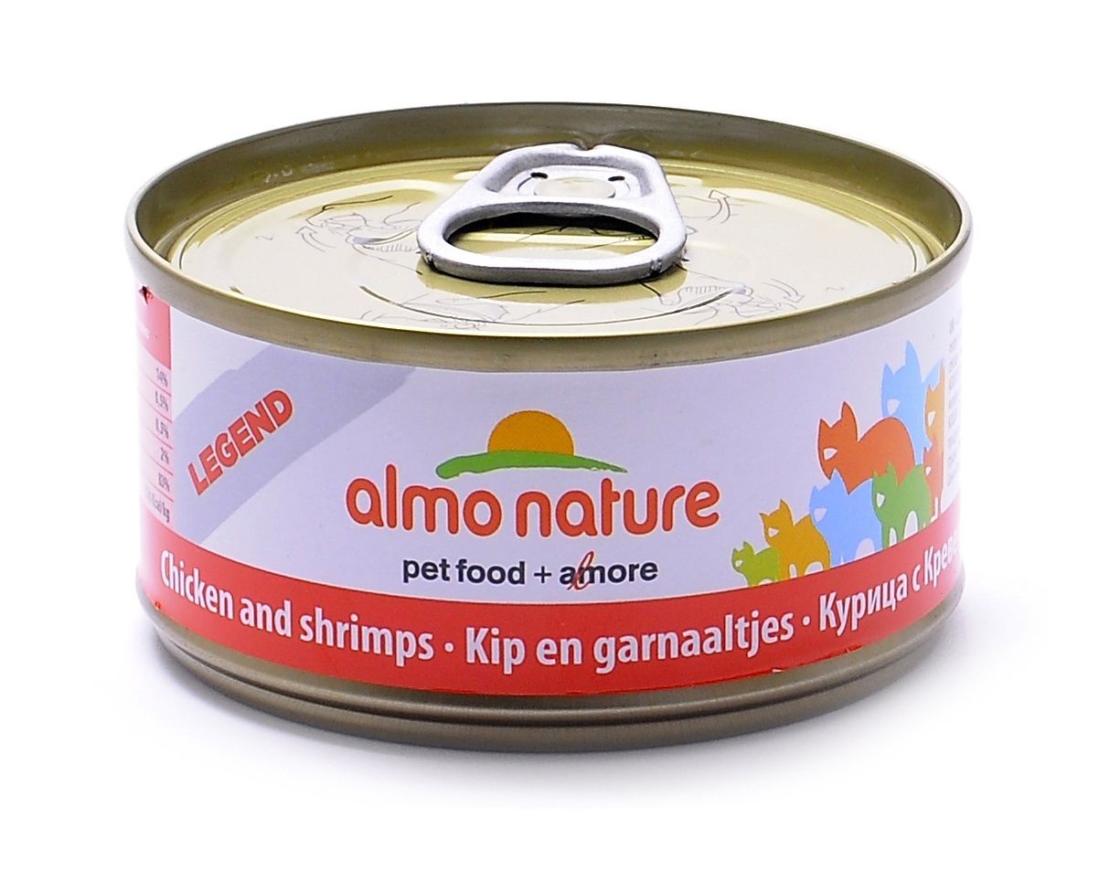 Консервы Almo Nature Legend 75% мяса для кошек с курицей и креветками