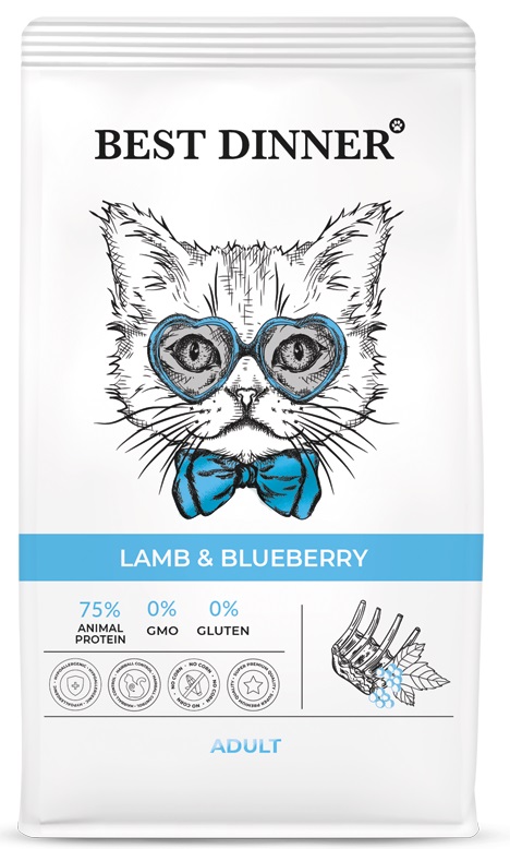 Корм Best Dinner Adult Cat Lamb & Blueberry для взрослых кошек с ягнёнком и голубикой