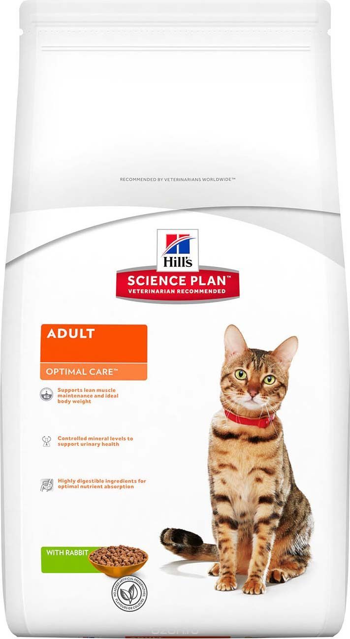 Корм Hill's Science Plan Adult Optimal Care Rabbit для взрослых кошек с кроликом