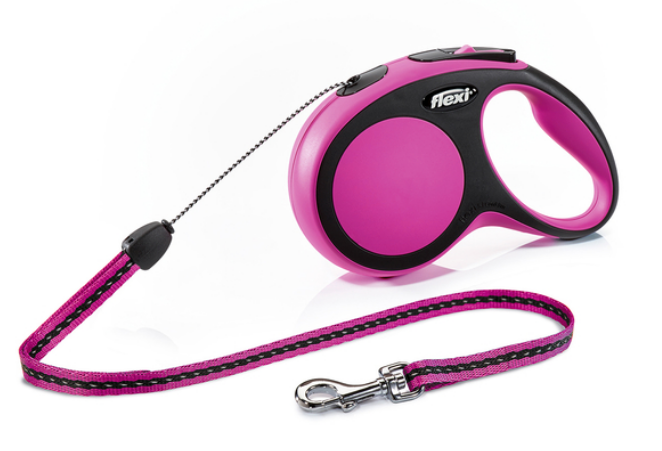 Рулетка-трос Flexi New Comfort S Pink 8 метров для собак до 12 кг