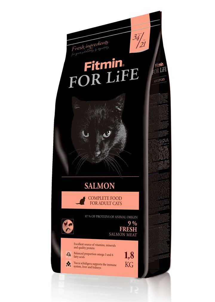 Корм Fitmin For Life Adult Salmon для кошек с лососем
