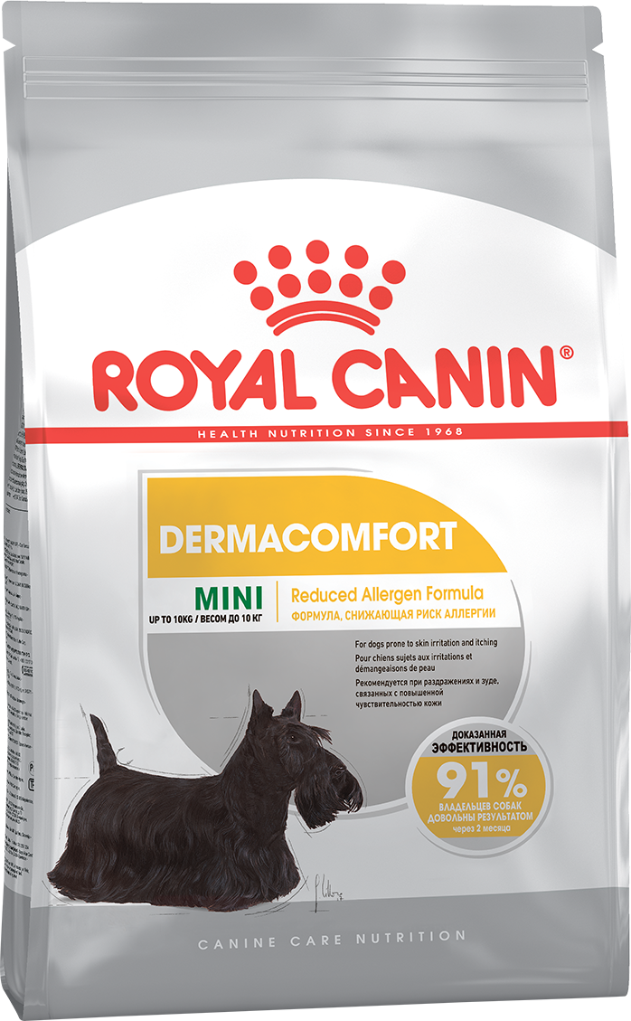 Корм Royal Canin Mini Dermacomfort для взрослых собак малых пород склонных к кожным раздражениям