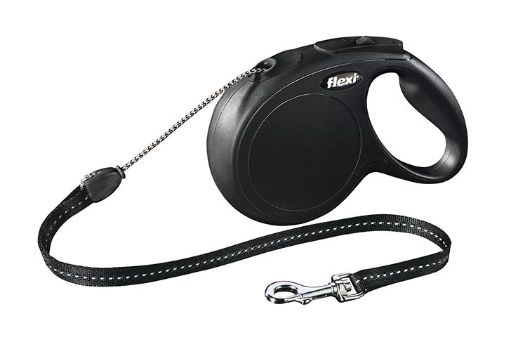 Рулетка-трос Flexi New Classic Medium Black 8 метров для собак до 20 кг