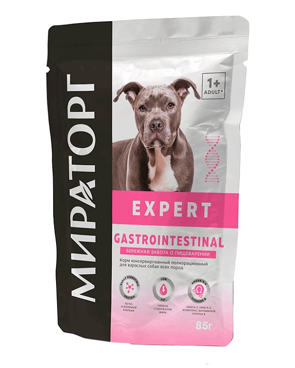 Паучи Мираторг Expert Gastrointestinal для собак всех пород «Бережная забота о пищеварении»