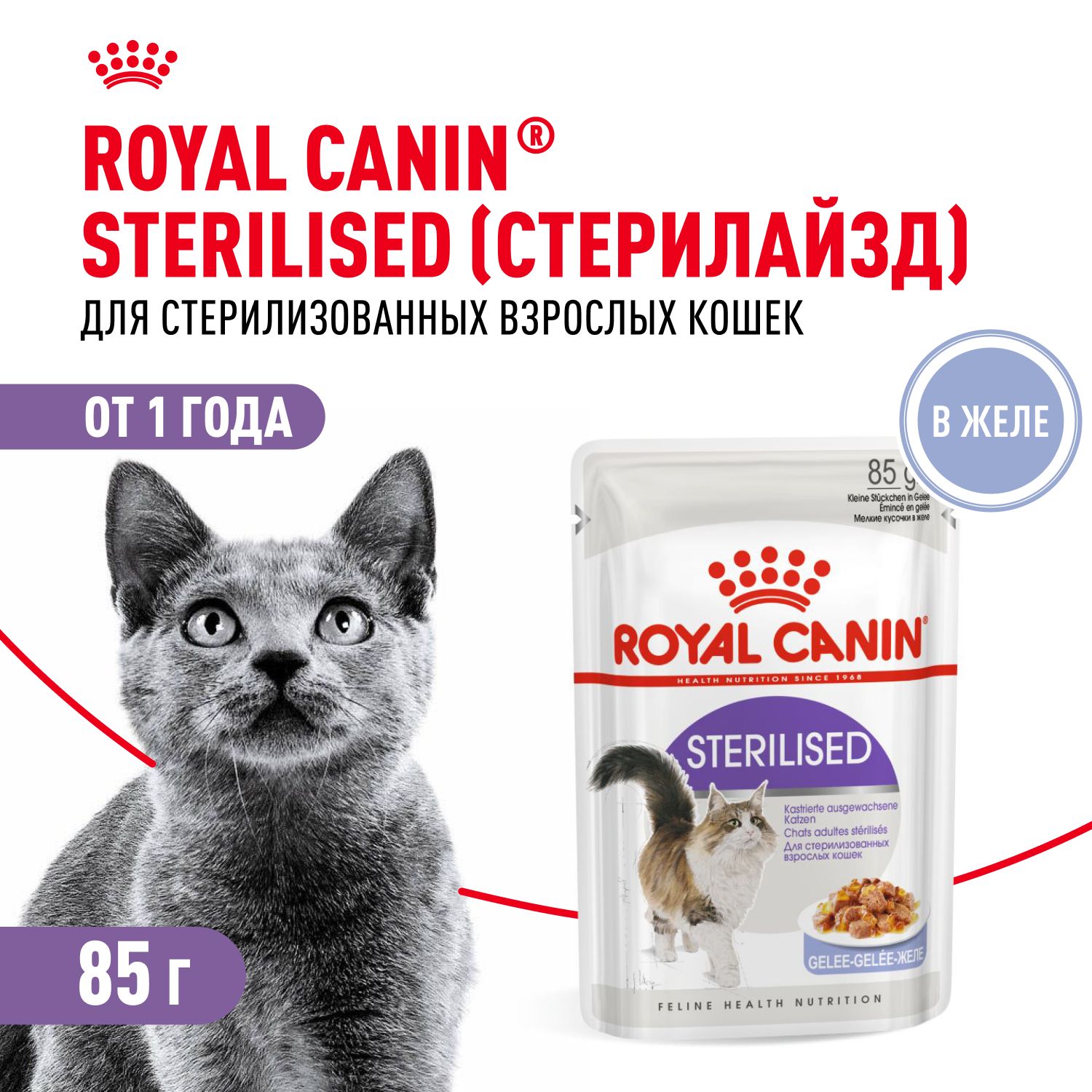 Корм консервированный Royal Canin Sterilised для взрослых кошек в желе