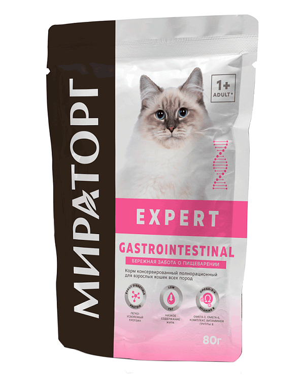 Паучи Мираторг Expert Gastrointestinal для кошек «бережная забота о пищеварении»