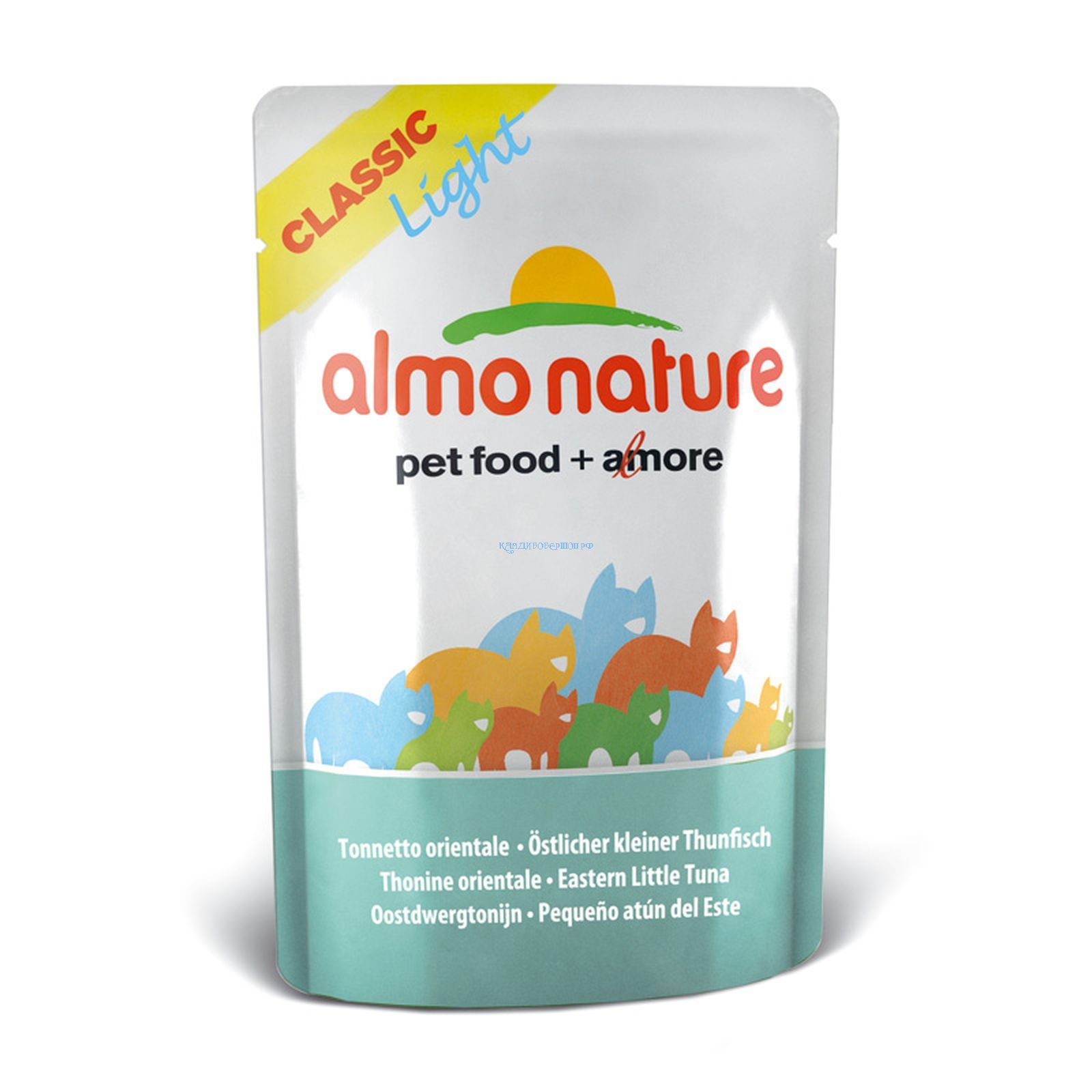 Паучи Almo Nature Classic Light для стерилизованных кошек с полосатым тунцом
