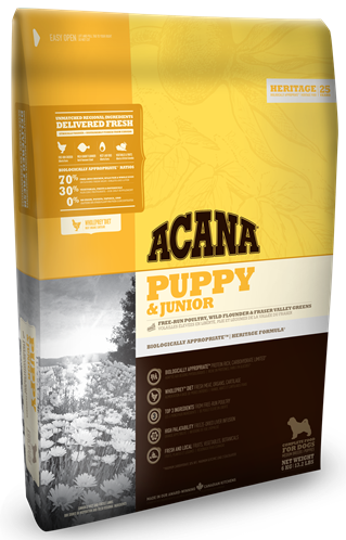 Корм Acana Heritage Puppy&Junior для щенков средних пород с курицей