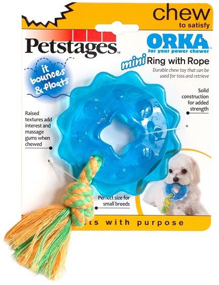 Игрушка Petstages ORKA. Mini-Кольцо с канатом для собак малых пород (8 см)