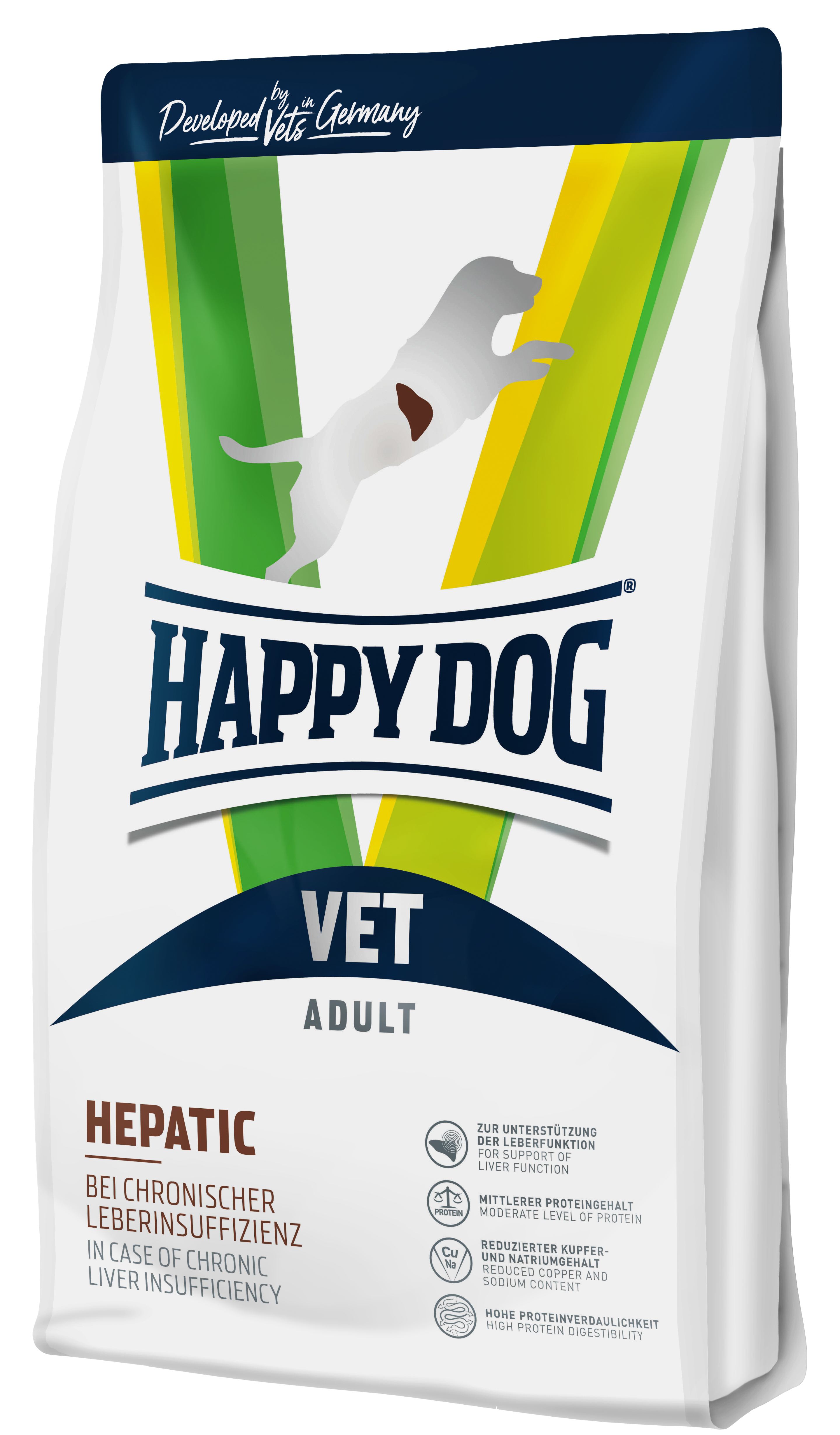 Корм Happy Dog Vet Hepatic для собак. Ветеринарная диета для поддержания и снятия нагрузки с печени