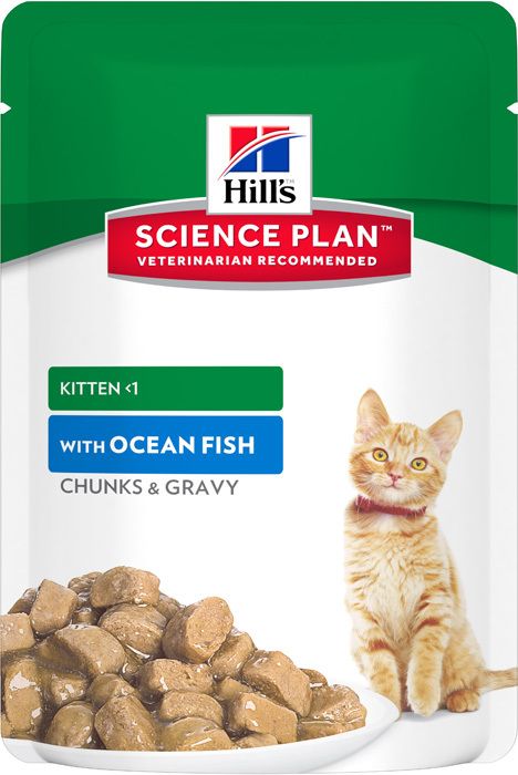 Паучи Hill's Kitten Ocean Fish Chunks in Gravy для котят с океанической рыбой