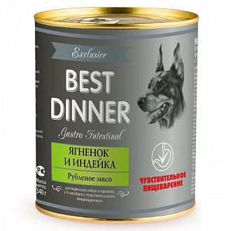 Консервы Best Dinner Exclusive Gastro Intestinal для собак. Ягнёнок с индейкой