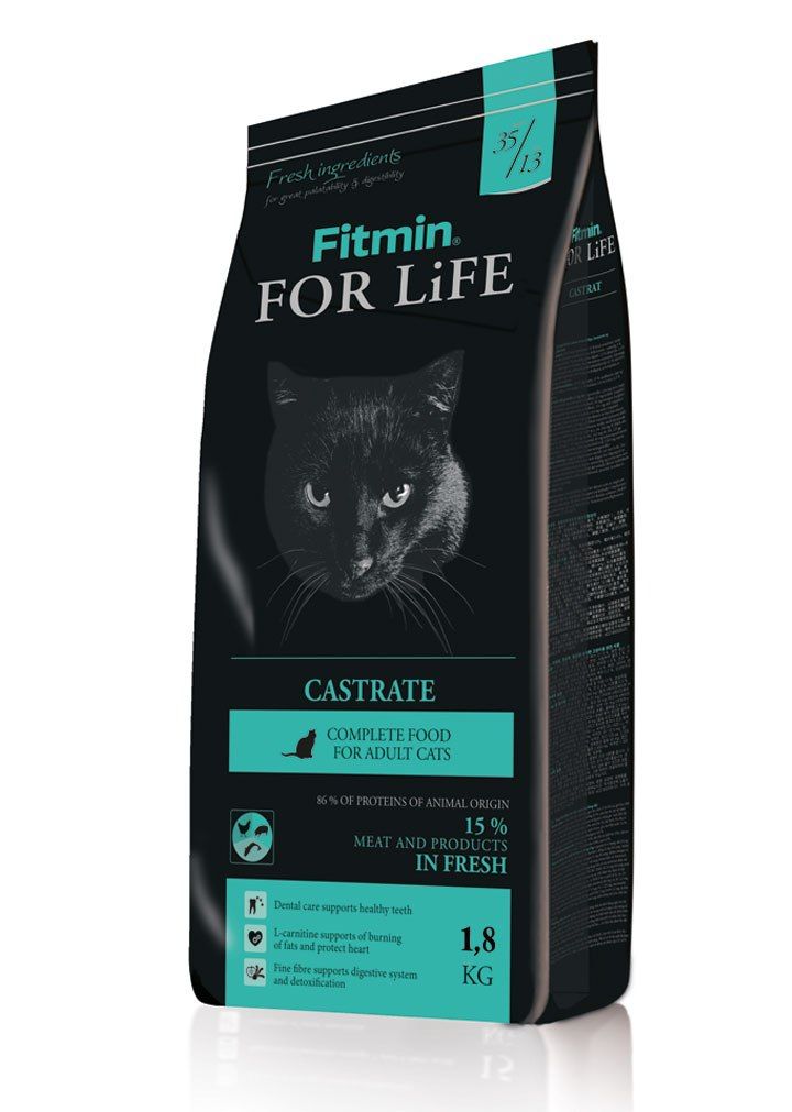 Корм Fitmin For Life Castrate для стерилизованных и кастрированных кошек