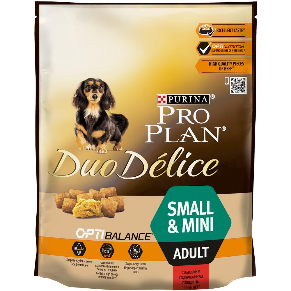Корм Pro Plan Duo Délice для взрослых собак мелких и карликовых пород с говядиной и рисом