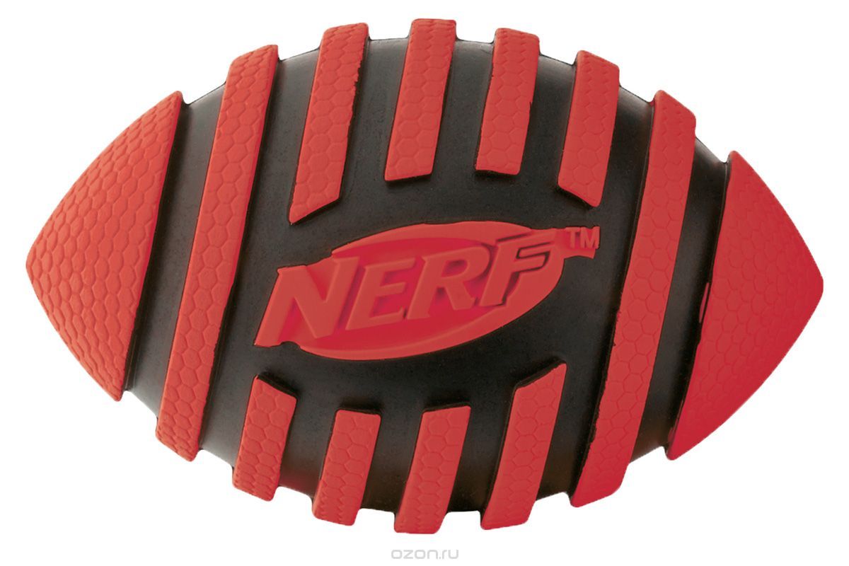 Игрушка для собак NERF. Мяч для регби с пищалкой (12,5 см)