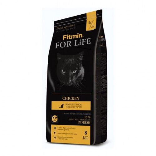 Корм Fitmin For Life Adult Chicken для кошек с курицей