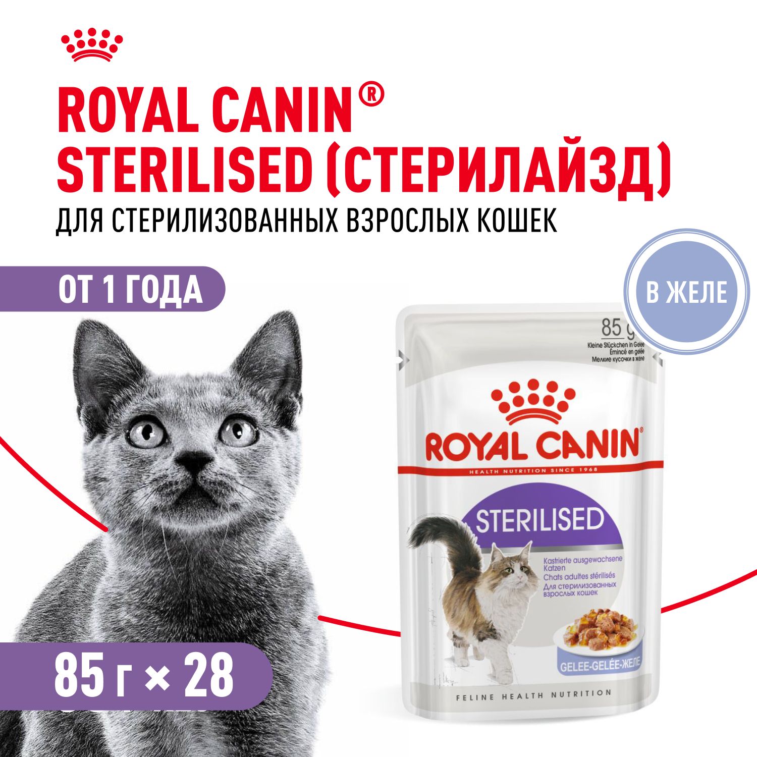 Корм консервированный Royal Canin Sterilised для взрослых кошек в желе