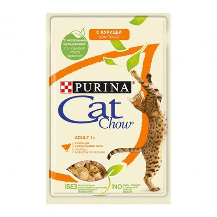 Паучи Cat Chow для кошек курицы и кабачок