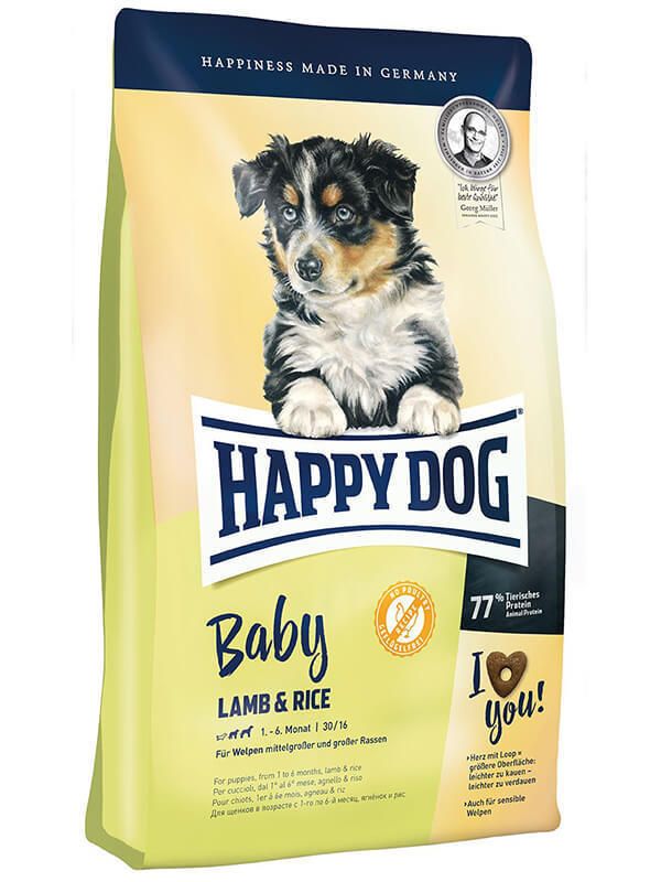 Корм Happy Dog Baby Lamb & Rice для щенков всех пород до 6 месяцев с ягненком и рисом