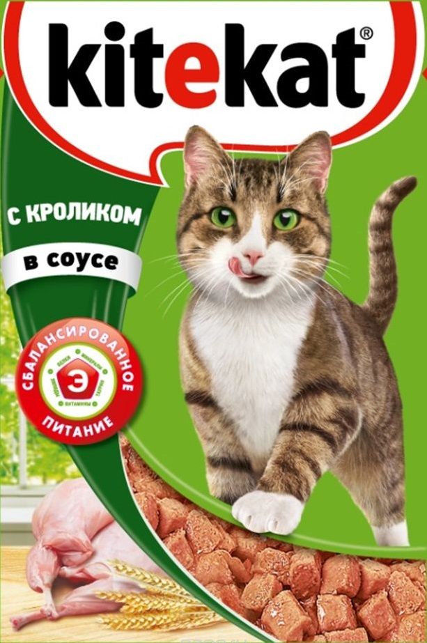 Паучи Kitekat для кошек с кроликом в соусе