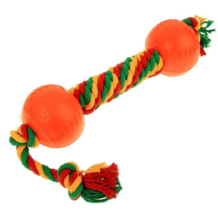Гантель канатная большая Dental Knot color DogLike