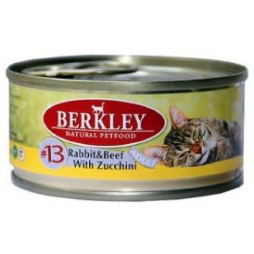 Консервы Berkley №13 Rabbit&Beef with Zucchini для кошек кролик с говядиной и цукини
