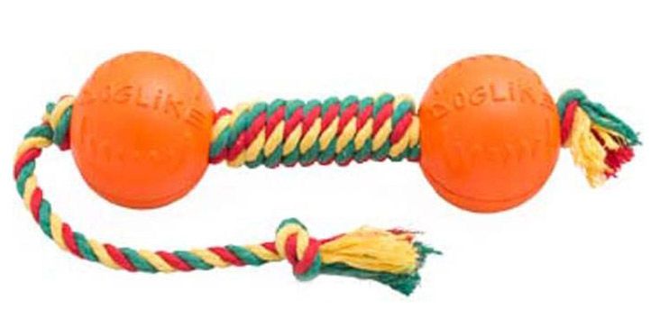 Гантель канатная малая Dental Knot color DogLike