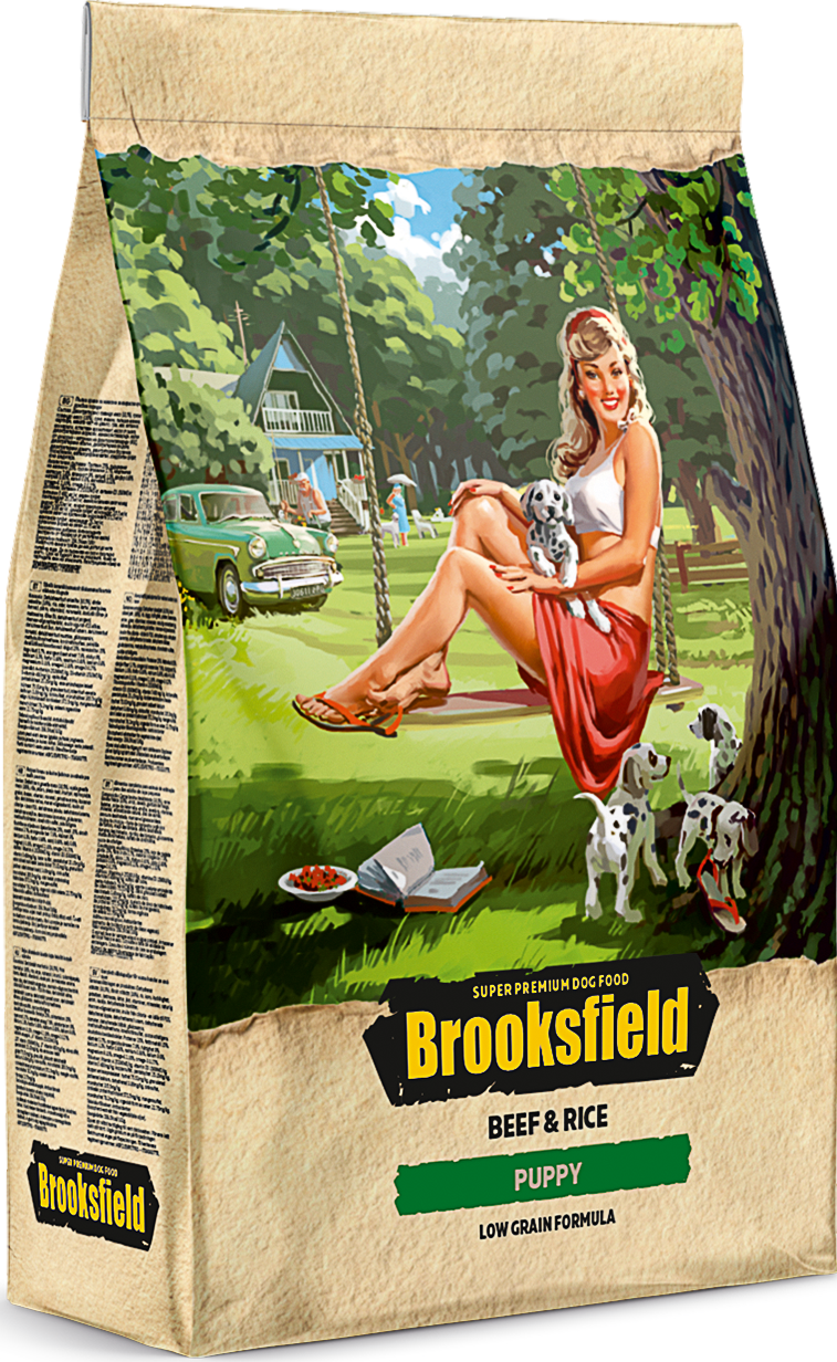 Сухой корм Brooksfield Low Grain Puppy для щенков с говядиной и рисом