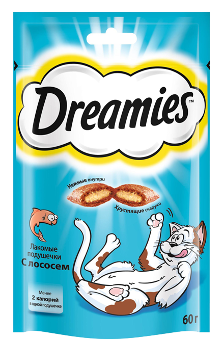 Лакомство Dreamies для кошек с лососем